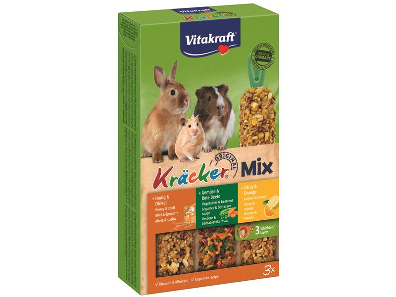 Vitakraft Snack Kräcker Trio Mix Gemüse, für Nager Mischfuttermittel für alle Nager
