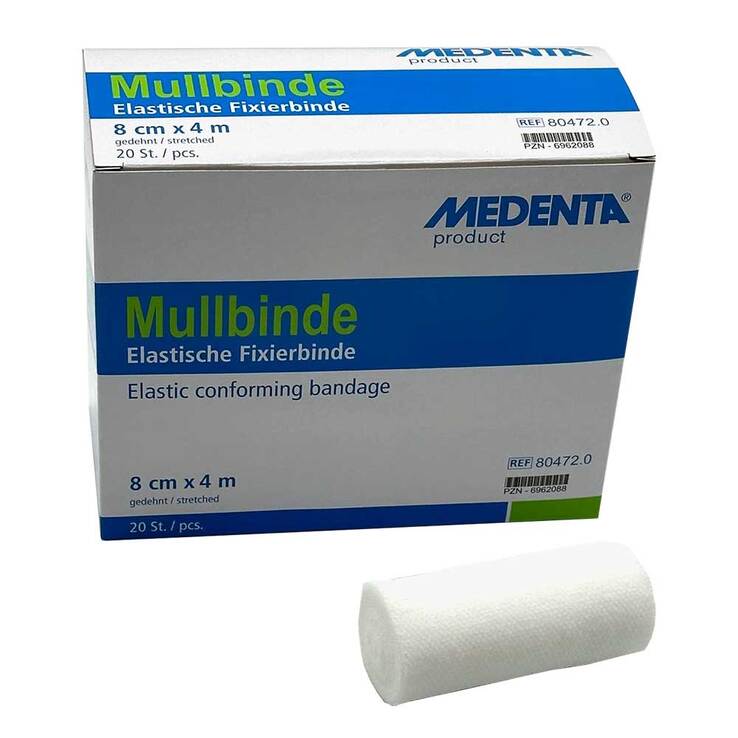 Mullbinden elastisch 4mx8cm, 20 St