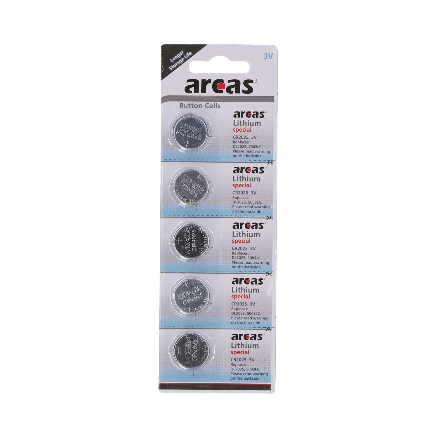 Arcas Batterie Lithium, 5er, CR2025