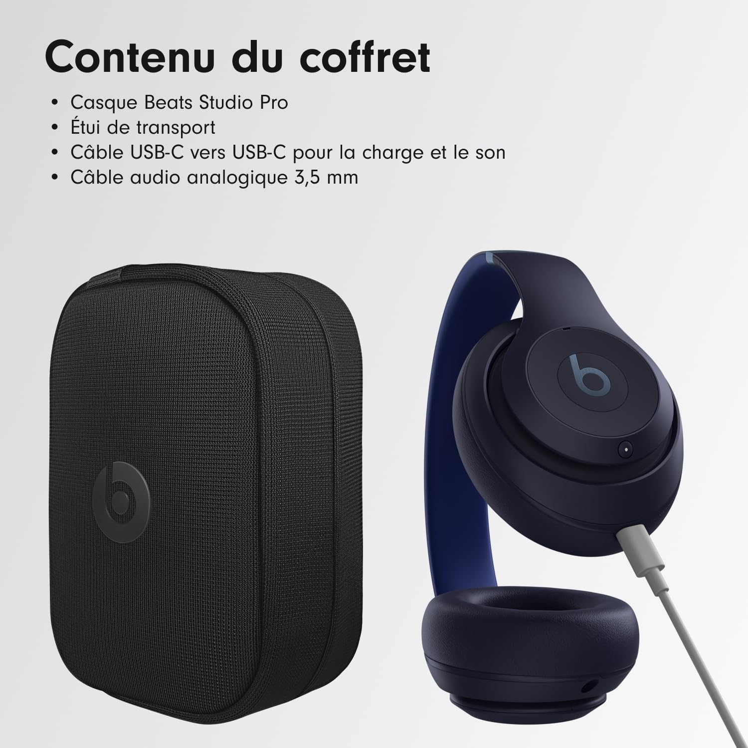 Beats Studio Pro - Casque sans Fil avec Bluetooth et Réduction du Bruit - Audio Spatial personnalisé, Audio USB-C au Format Lossless, Compatibilité Apple et Android