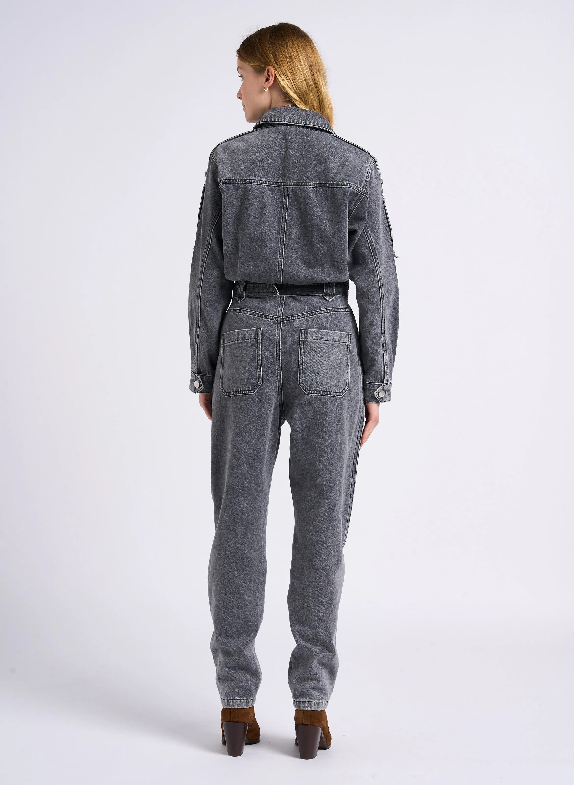 TANGO - Combinaison denim en coton mélangé | Noir