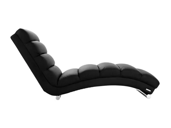 Chaise longue / fauteuil design noir et acier chromé TAYLOR