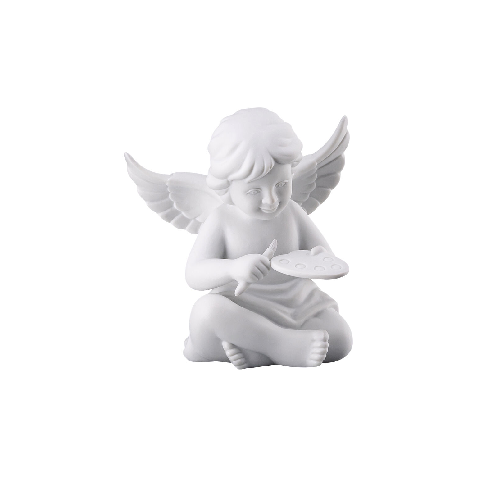 Angels Weiss matt Engel mit Malerpalette