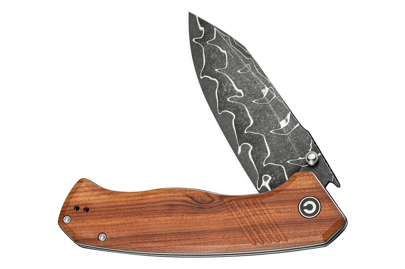 Civivi Placoid C23079-DS1 Damascus, Guibourtia Wood, zakmes