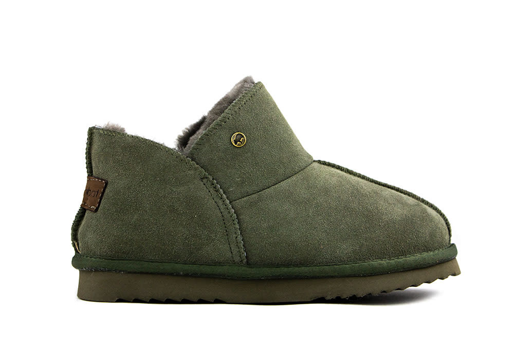 Warmbat Pantoffels Groen Willow Suede