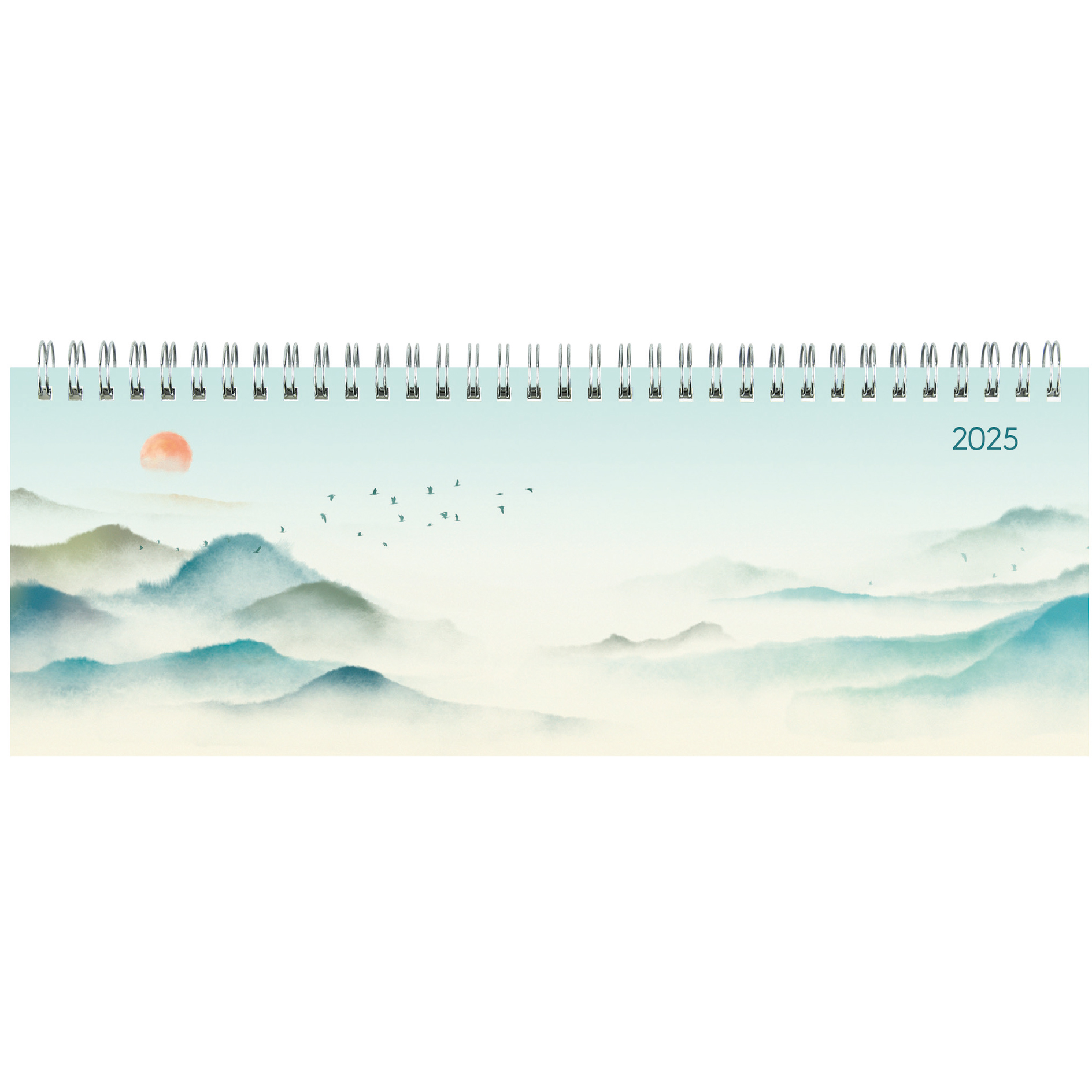 Tisch-Querkalender 2025 - Aquarell - 29,7x10,5 cm