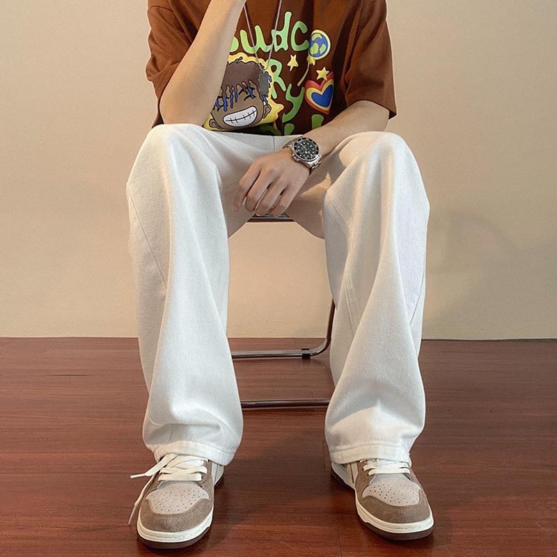 WidoWilder - Mid Rise Washed Straight Leg Jeans