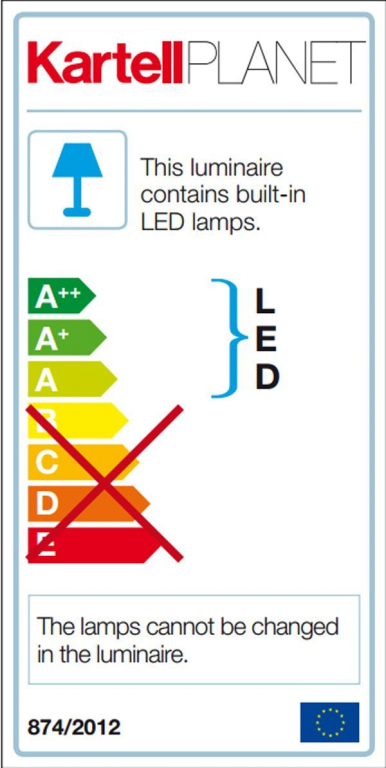 Kartell Planet High tafellamp LED geel