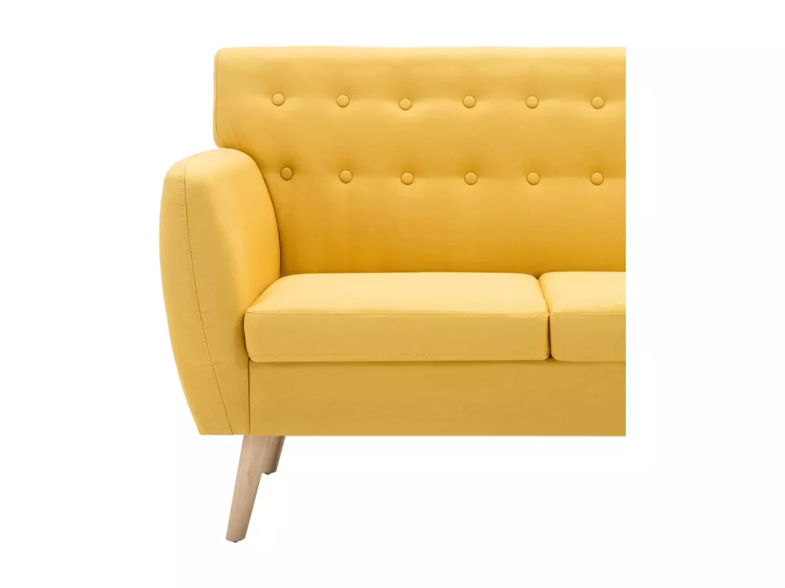 NETTLIFE Canapé à 3 places revêtement en tissu 172x70x82 cm jaune