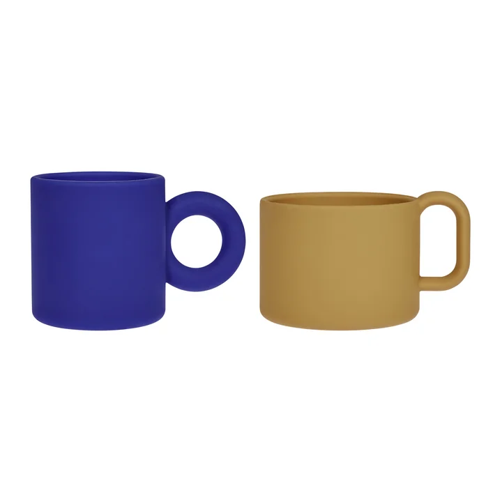 OYOY - Nomu Becher, optic blue / light rubber ( 2er-Set)
