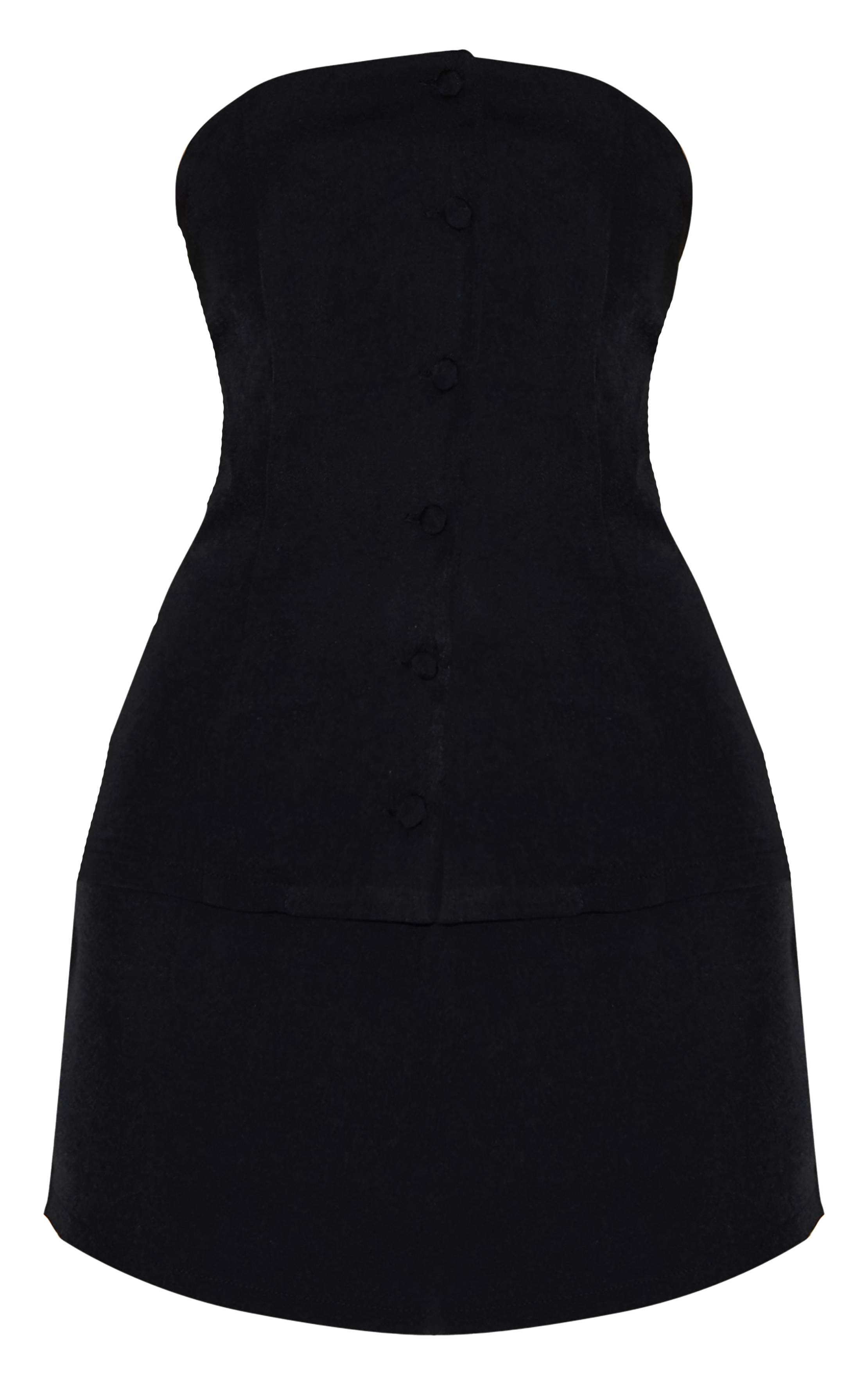 Noir Robe Moulante Bandeau Avec Détail Gilet