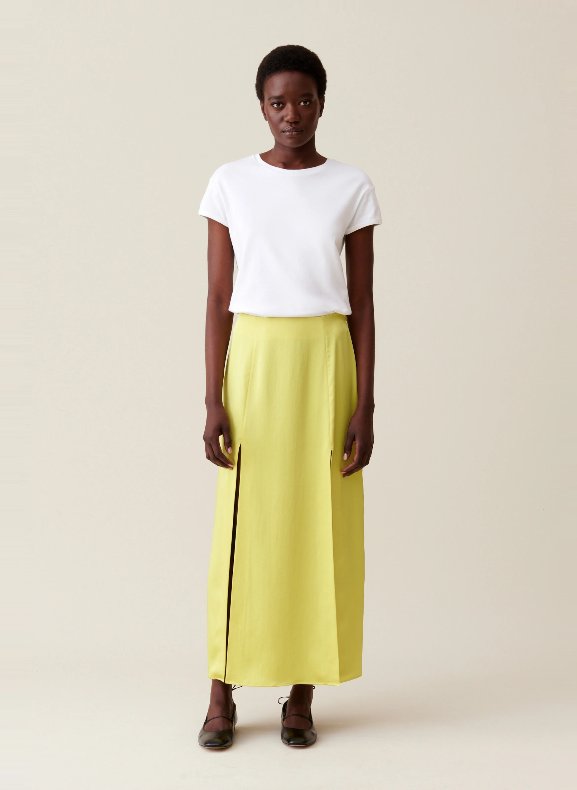 Jupe longue droite | Jaune