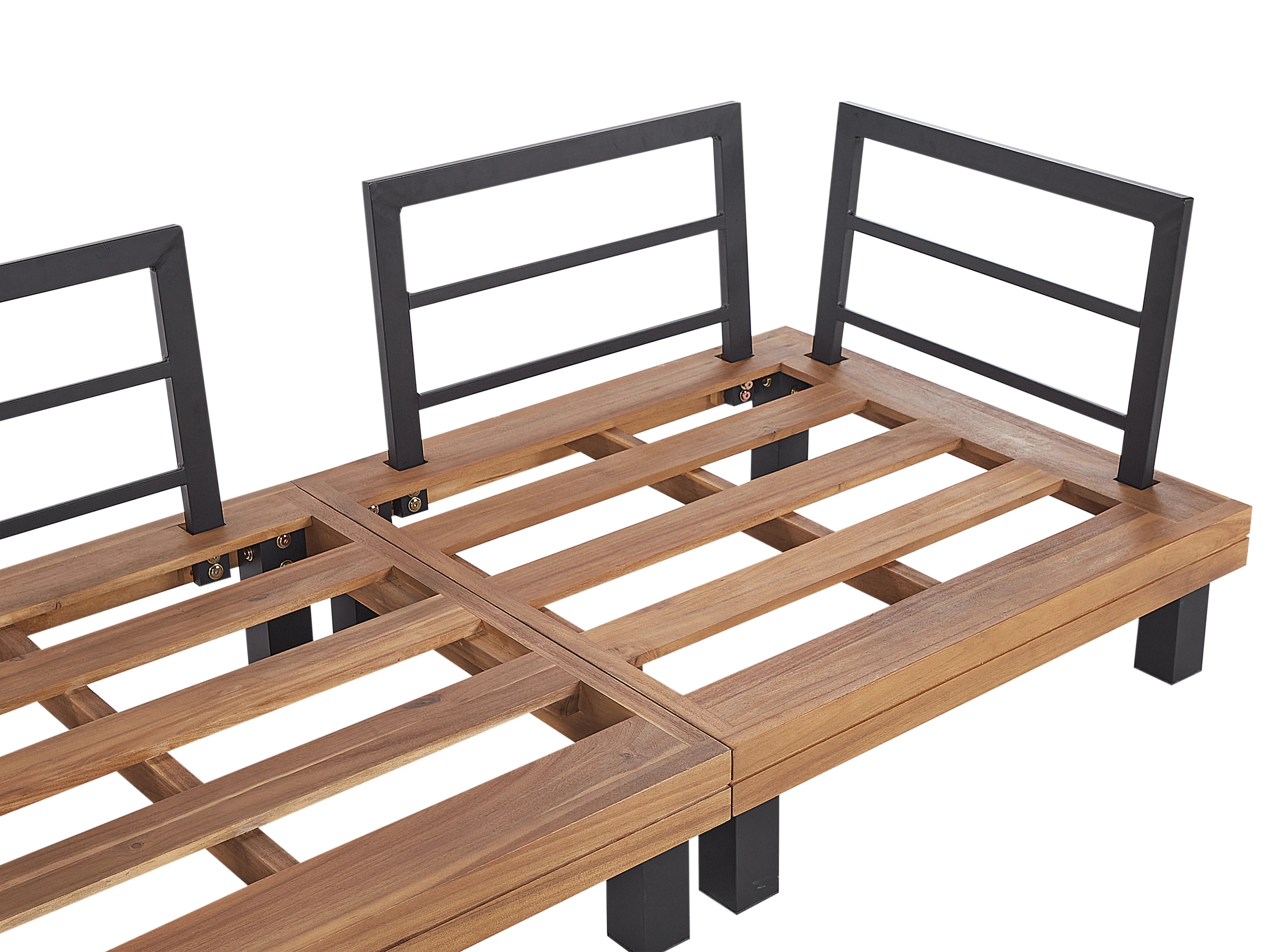 Tuin hoekloungeset met tafel 5-zits FRAZZANO modulair Gecertificeerd acaciahout Grijs
