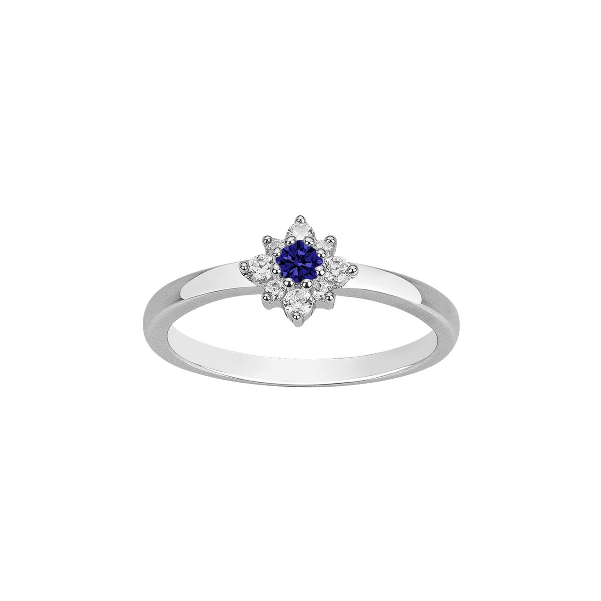 Bague en Argent avec spinelle bleu saphir