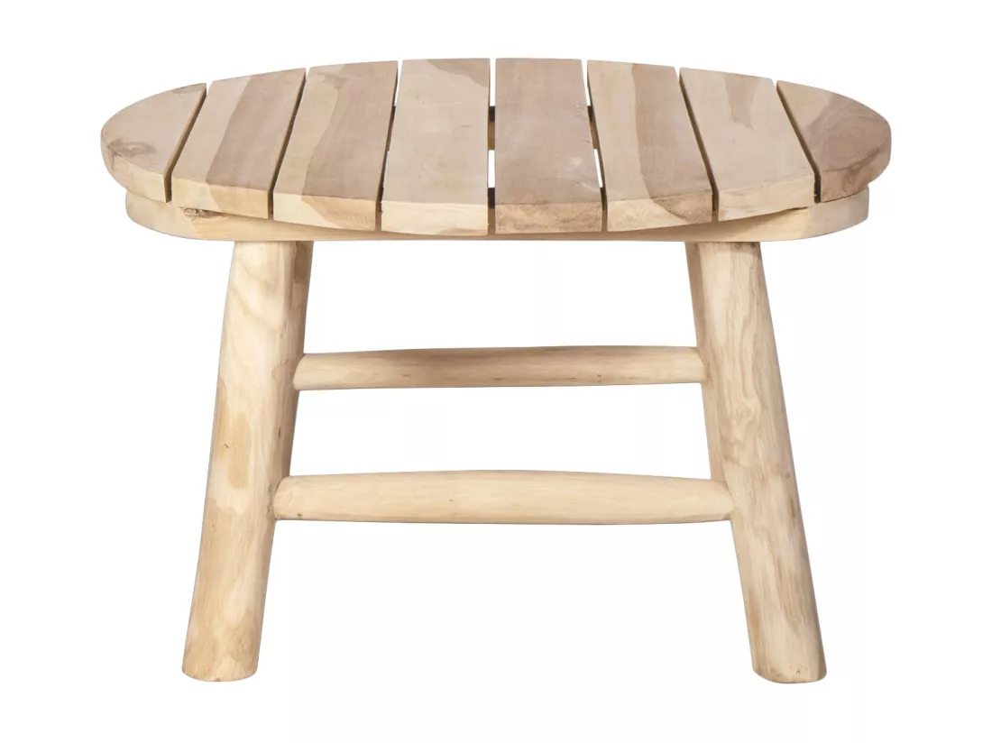 Lot de 2 tables basses de jardin en teck - Naturel clair - TULUM de MYLIA