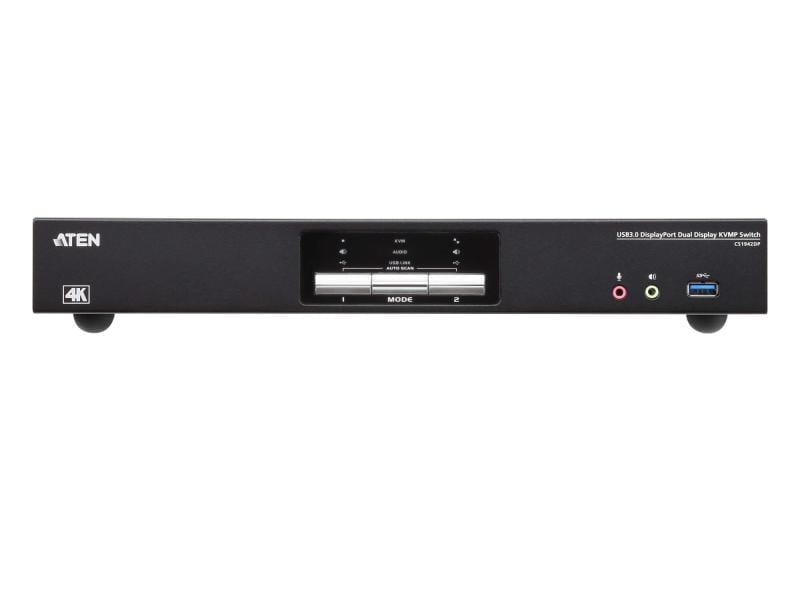 Aten KVM Switch CS1942DP 2-Port USB 3.0 4K DisplayPort Dual Display KVMP Switch