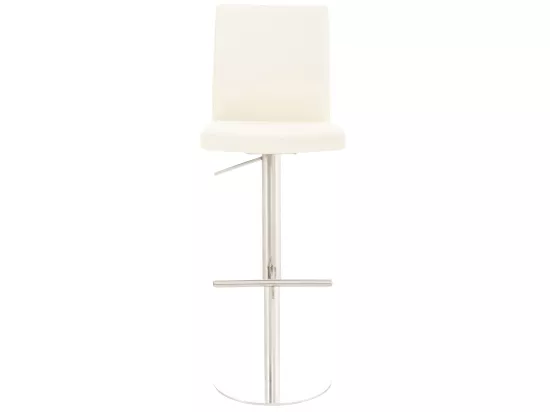 Lot de 2 Tabouret de bar - Similicuir & Acier inoxydable - Crème - Cadiz