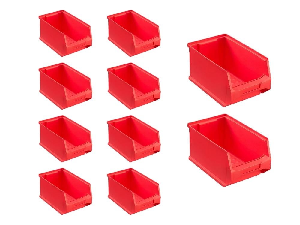 PROREGAL Value Pack 10 x Rode opbergdoos 3,0 HxBxD 12,5 x 14,5 x 23,5 cm 2,8 liter opbergcontainer Opbergdoos