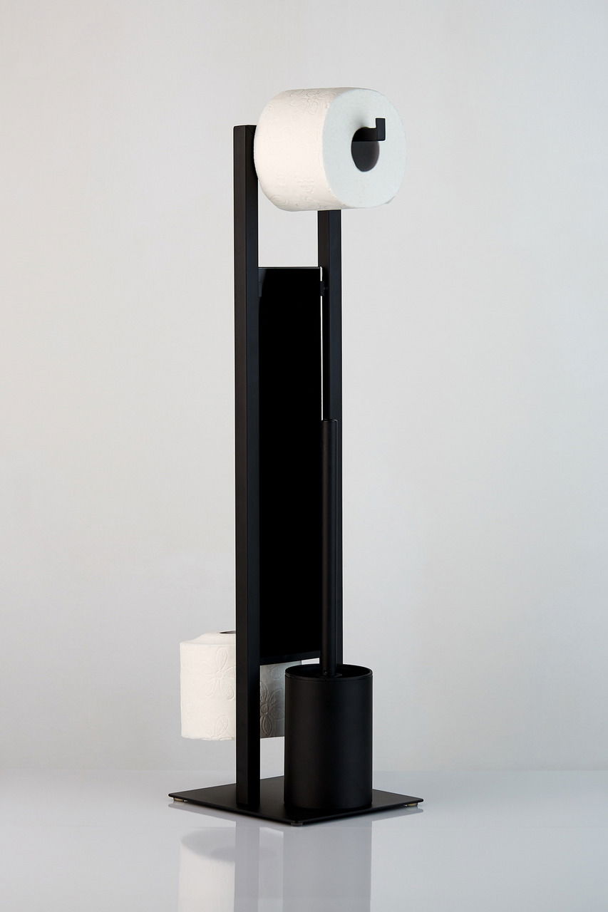 Wenko Stand WC-Garnitur Rivalta schwarz