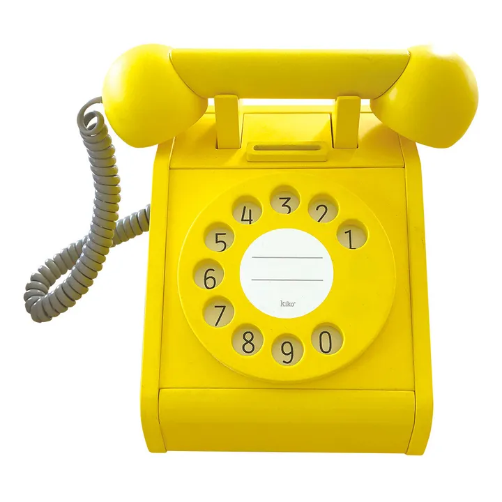 Kiko+ & gg* Téléphone en bois vintage | Jaune