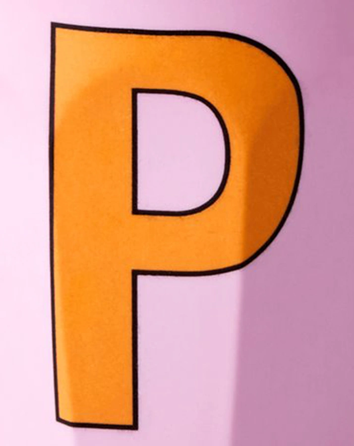 Melamin-Becher LETTER P - MEDIUM in pink