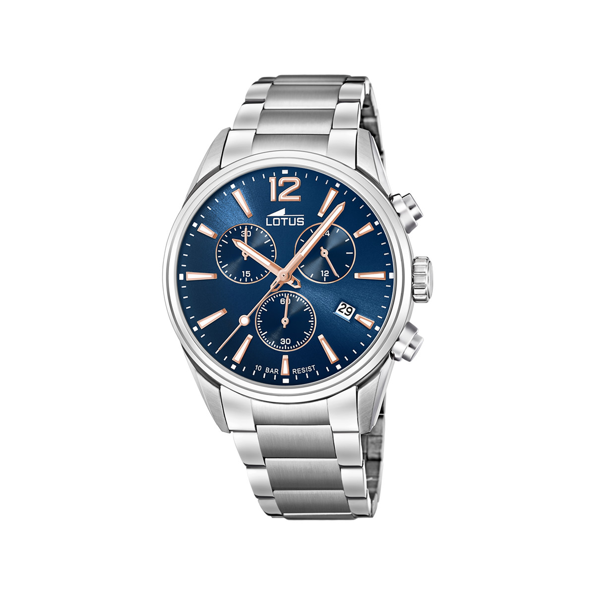 Montre LOTUS chrono homme bracelet acier