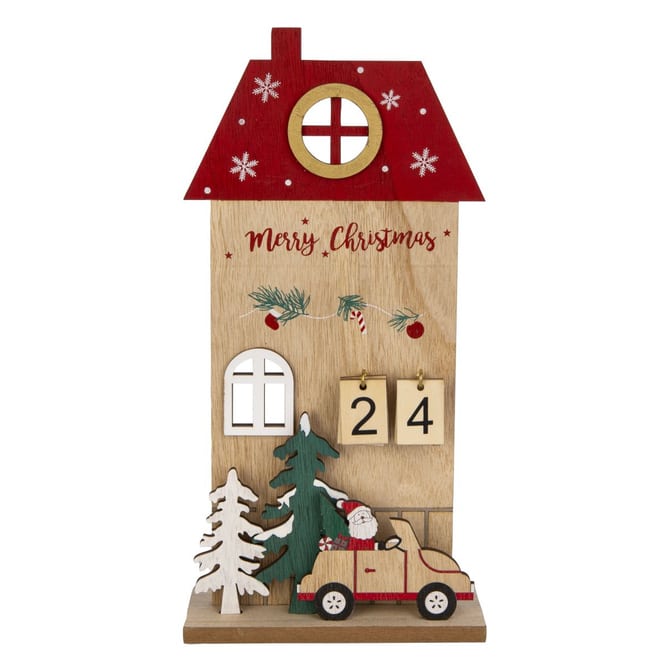 Adventscountdown Haus - ca. 16 x 5,5 x 32 cm
