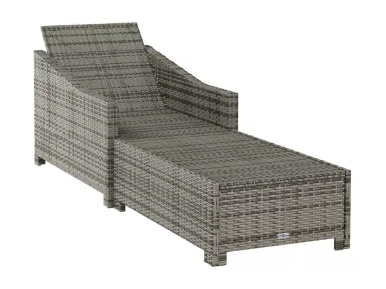 Transat chaise longue bain résine grise 181.5 x 68 x 29 cm 02_0012492