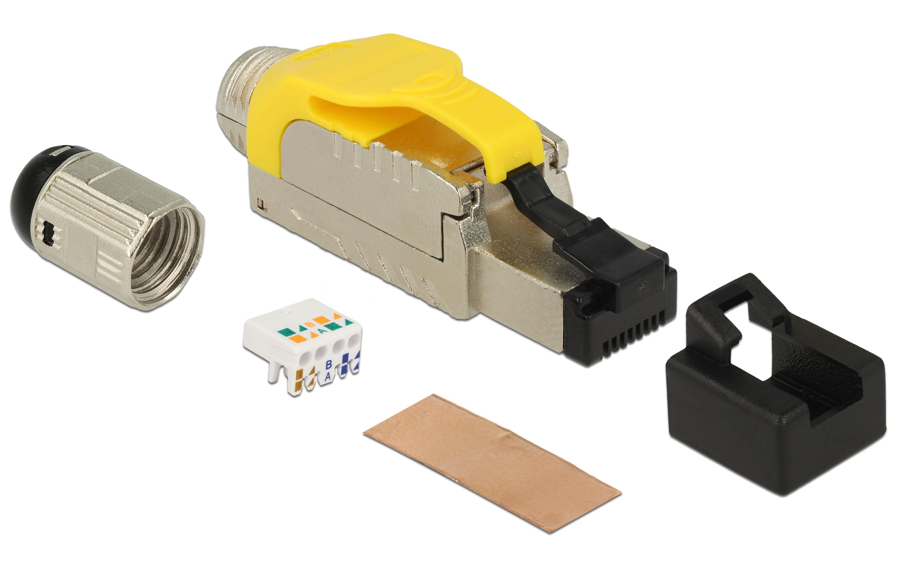 Stecker RJ45 Cat. 6A Feldkonfektion, 1 StückDelock RJ45 Stecker feldkonfektionierbar Cat.6A Metall