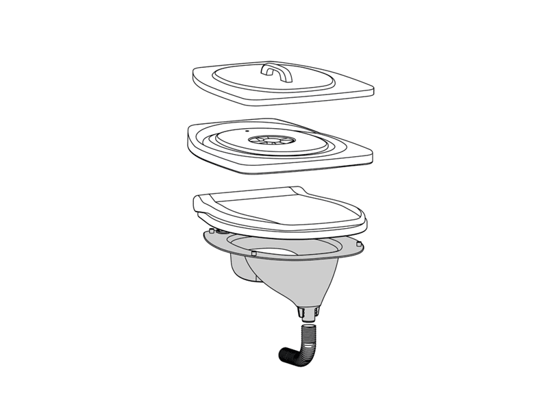 Separett Privy 500 zelfbouw composttoilet - Grey