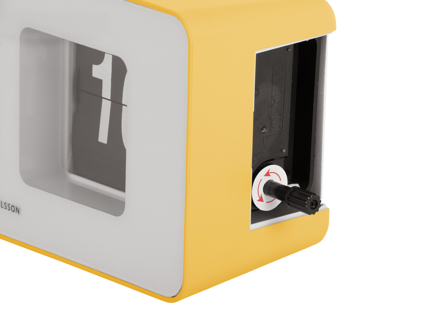 Wandklok Funky Flip - Heldergeel