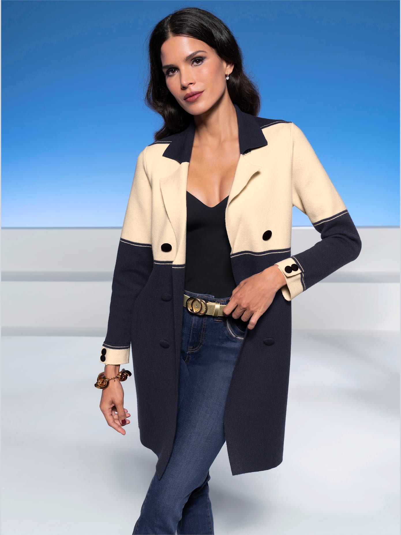 Veste en tricot qualité jacquard élégante