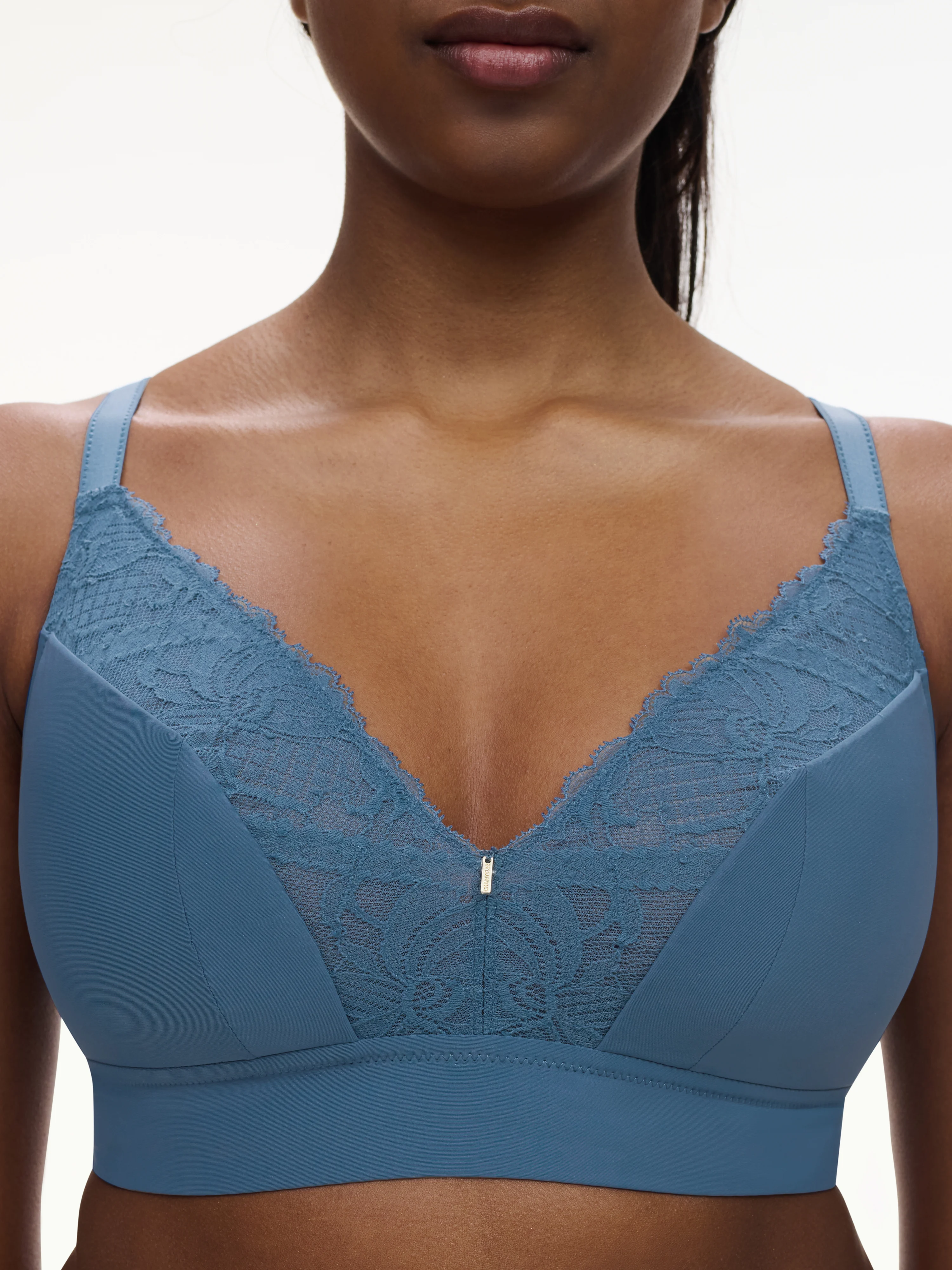 ORANGERIE DREAM - Soutien-gorge sans armature maintien avec dentelle de leavers | Bleu