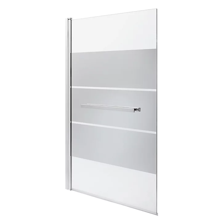Pare-baignoire 1 volet verre miroir anticalcaire GoodHome Nubia H. 150 x l. 95 cm