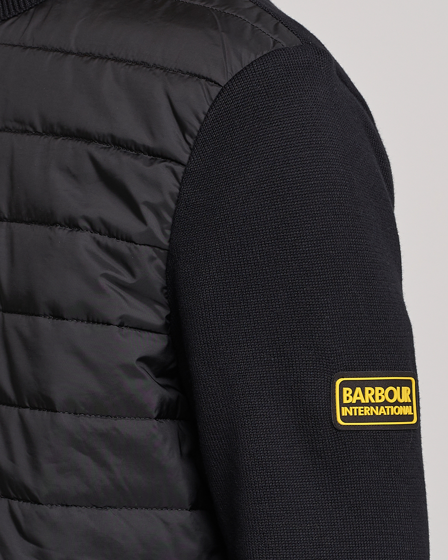 Barbour International Legacy Baffle Zip Through Sweater Black