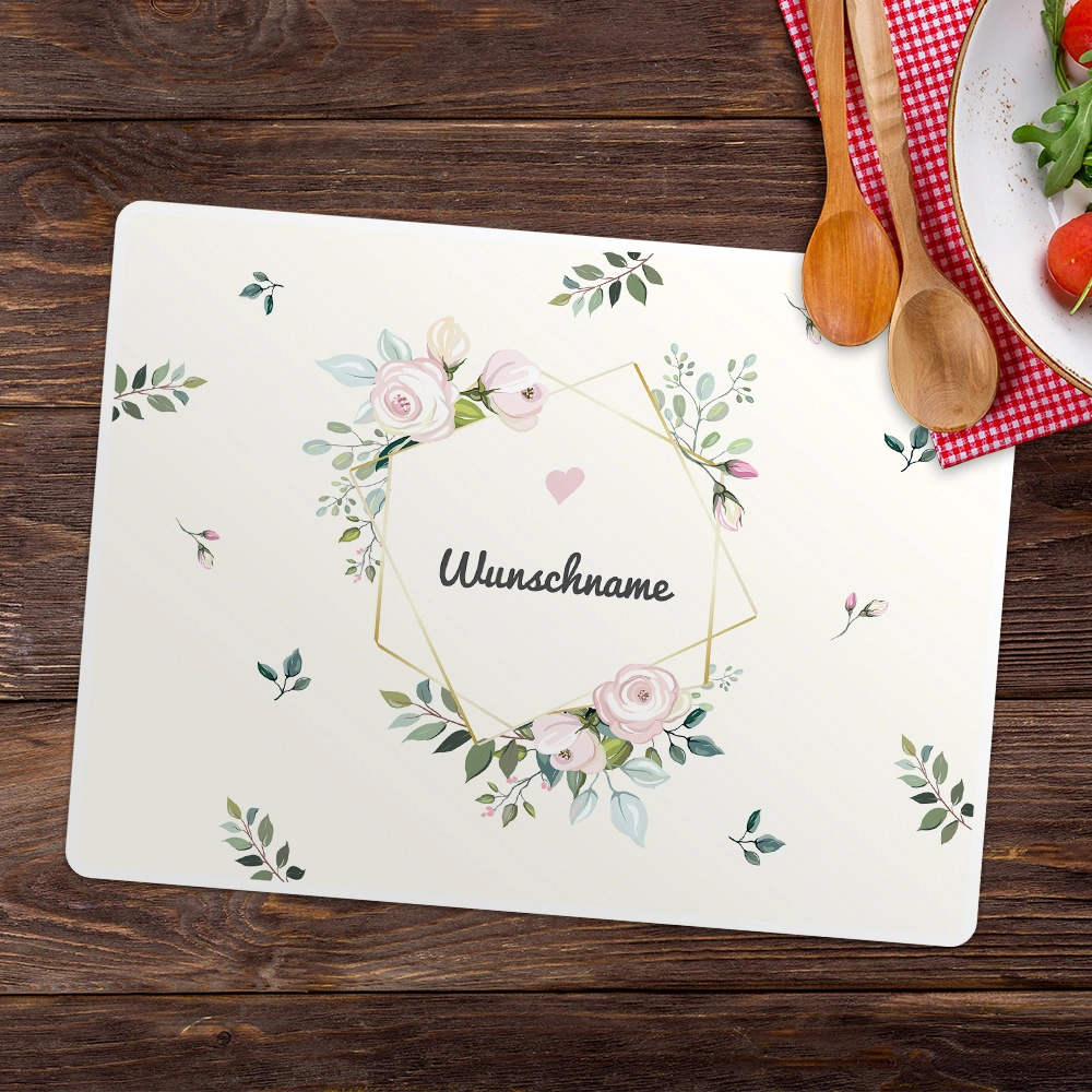 Personalisiertes Tischset mit Namen (Motiv: Floral)