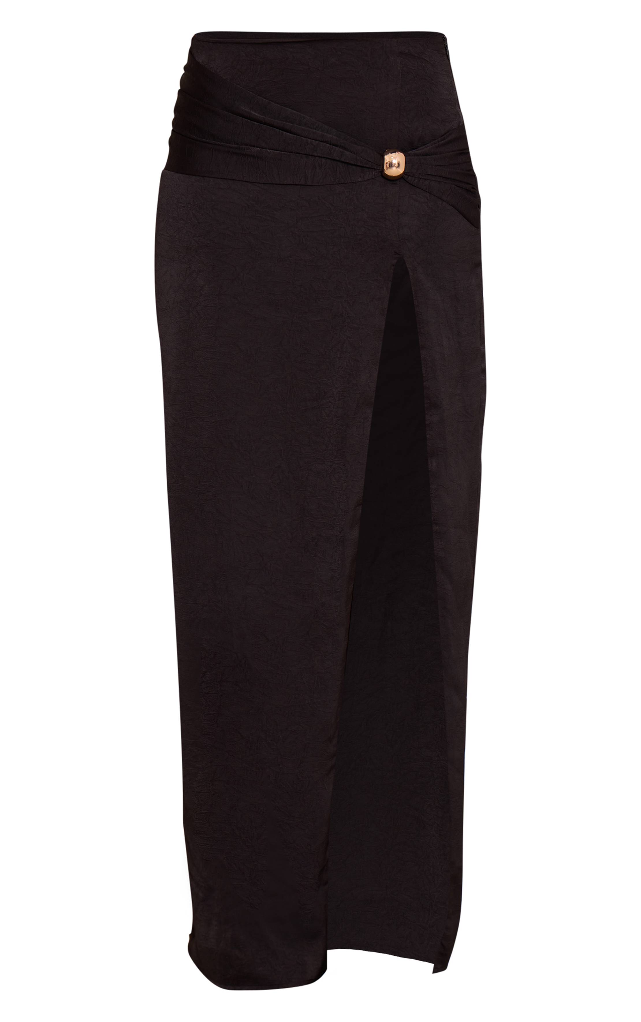Noir Jupe Longue Fendue Avec Détails Métalliques Ensemble Coordonné Tall