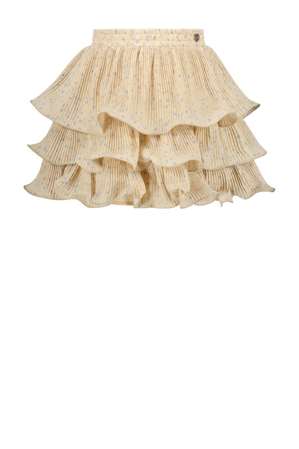 Le Chic gebloemde rok TESRA beige/lichtblauw