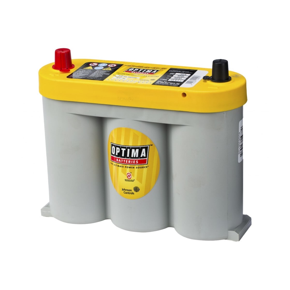 OPTIMA AGM Yellow Top 6V 55AH 765CCA (254x90x203mm) +Midstilt 8018-356