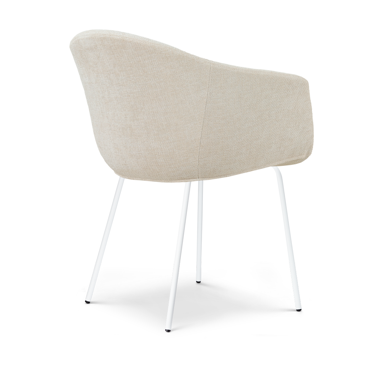 Eetkamerstoel Nora-Otis cottonbeige wit onderstel