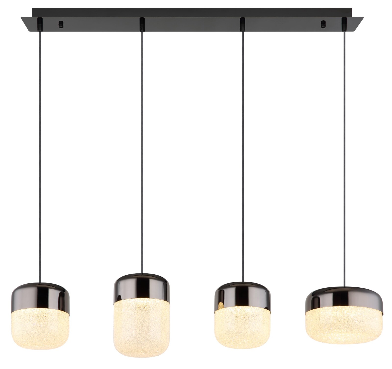 LED-Hängeleuchte - graphit matt - K9 Kristalle - 4-flammig