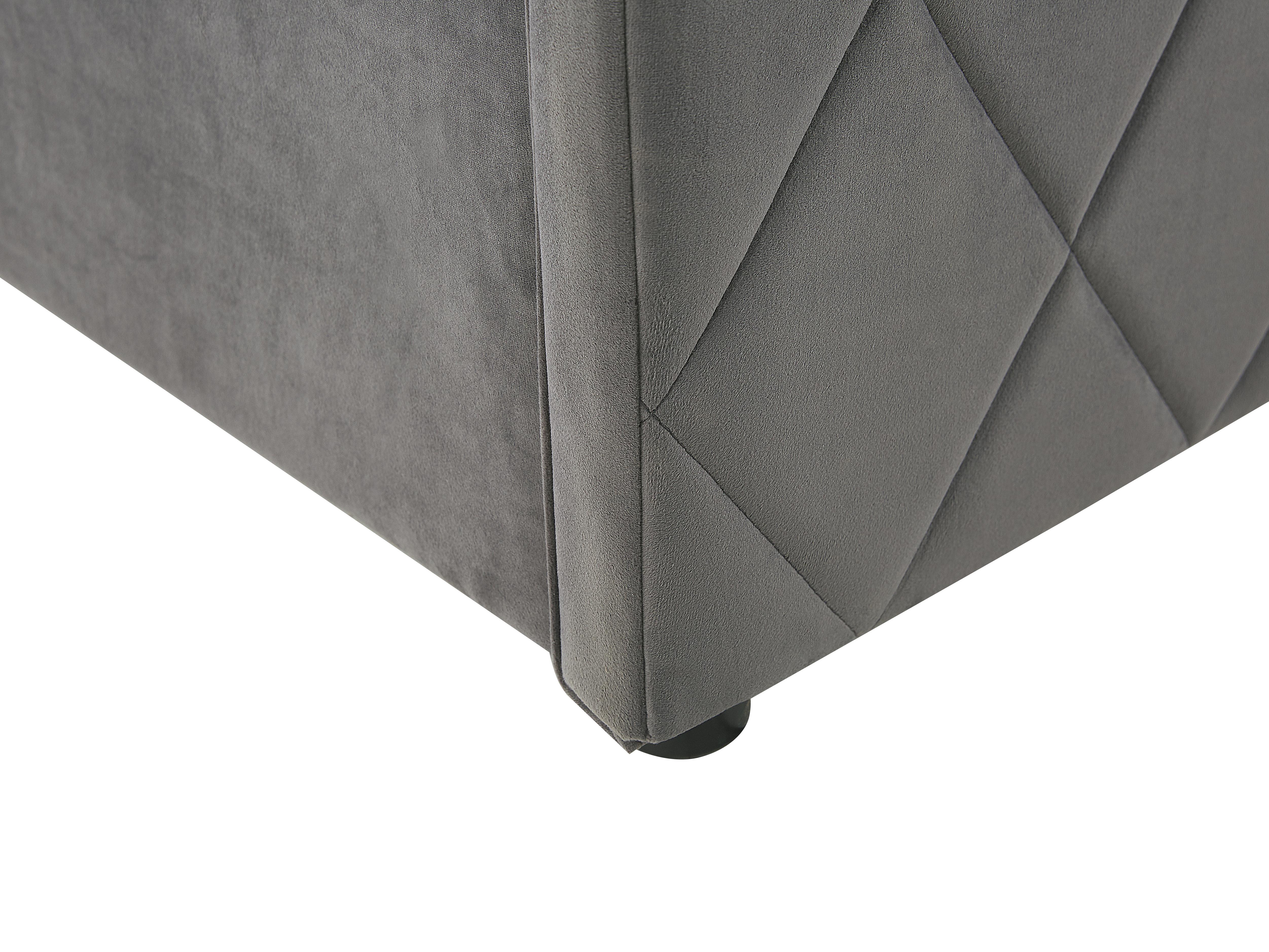 Bed met opbergruimte Fluweel ROCHEFORT 180 x 200 cm Grijs
