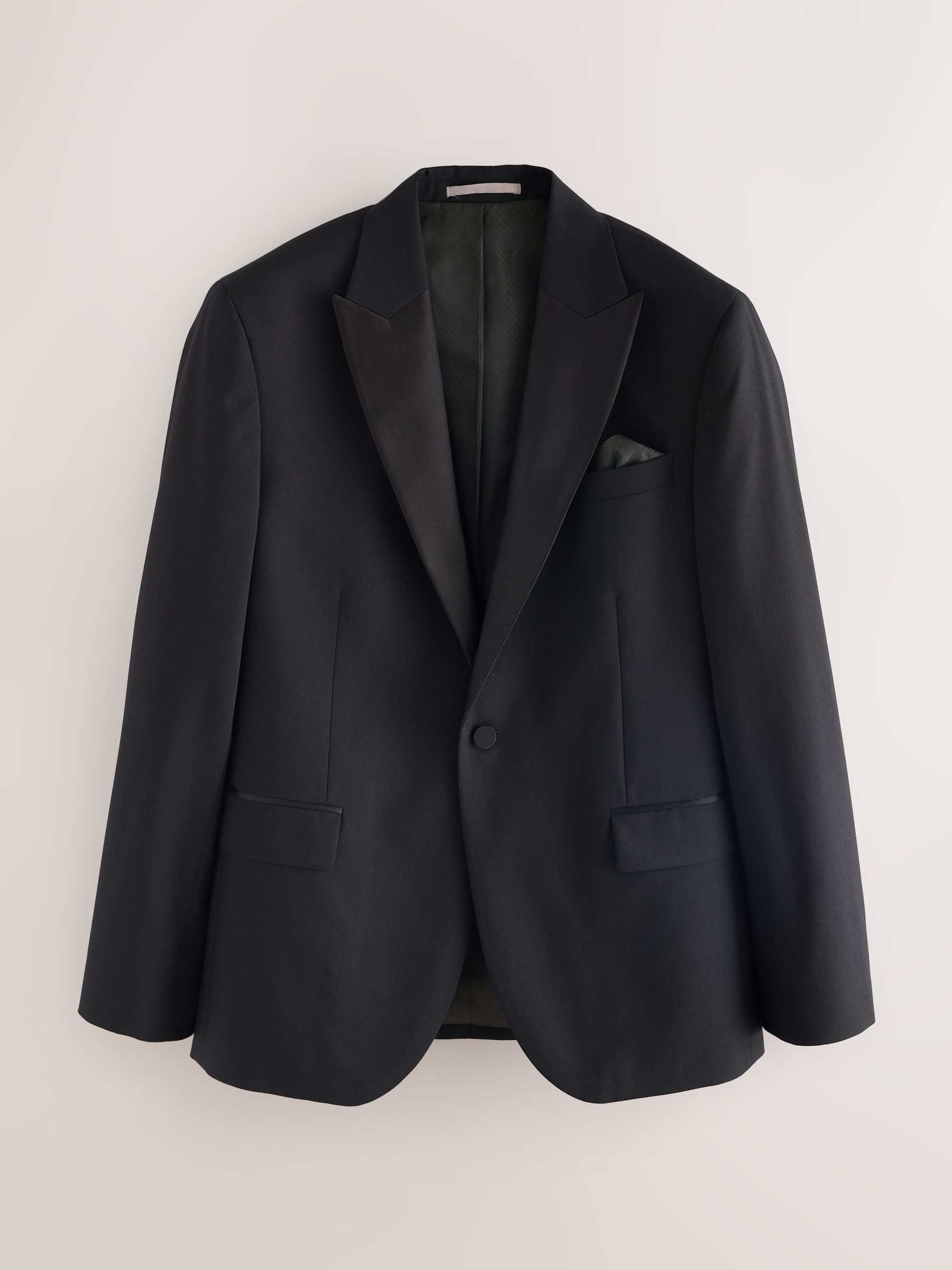 Zwart - Slim Fit Signature Nova Fides 100% Italian Wool Tuxedo Suit Jacket