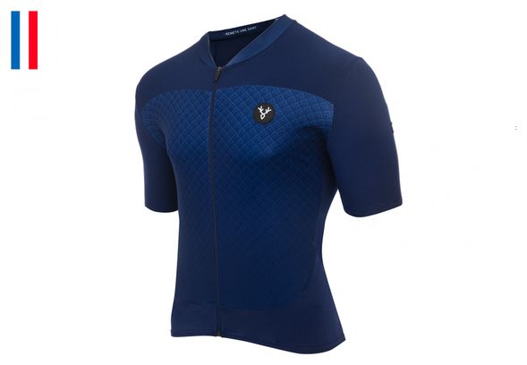 Maillot Manches Courtes LeBram Portillon Bleu Coupe Ajustée
