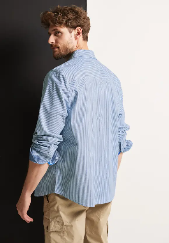 Oxford Streifenhemd - shadow blue