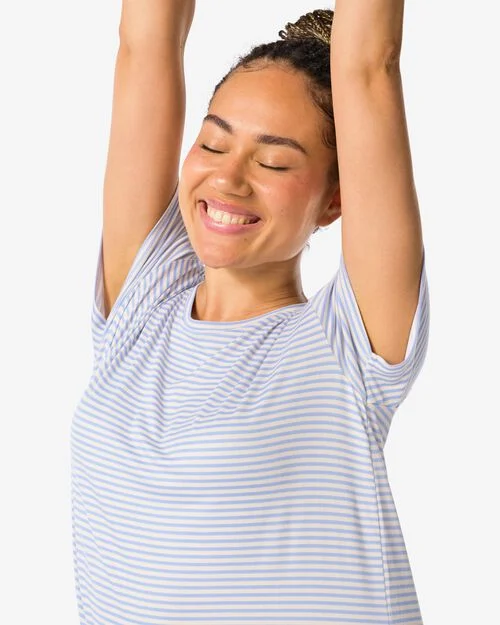 chemise de nuit femme rayée bleu clair