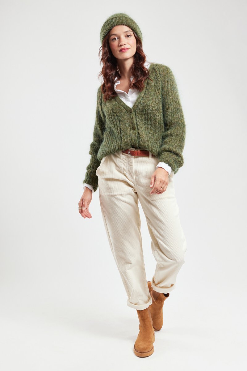 Cardigan boutonné Arielle - mohair