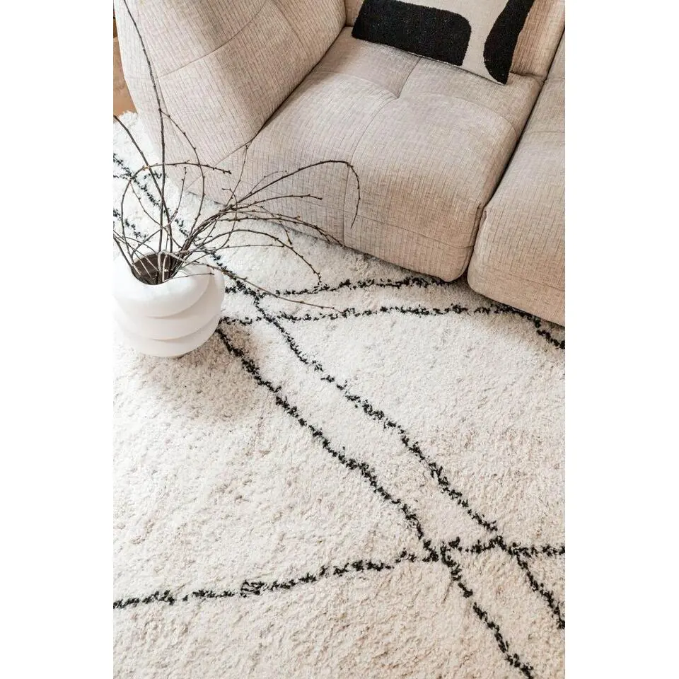 Interieur05 berber vloerkleed Allure wit/beige/zwart - 170 x 120 cm