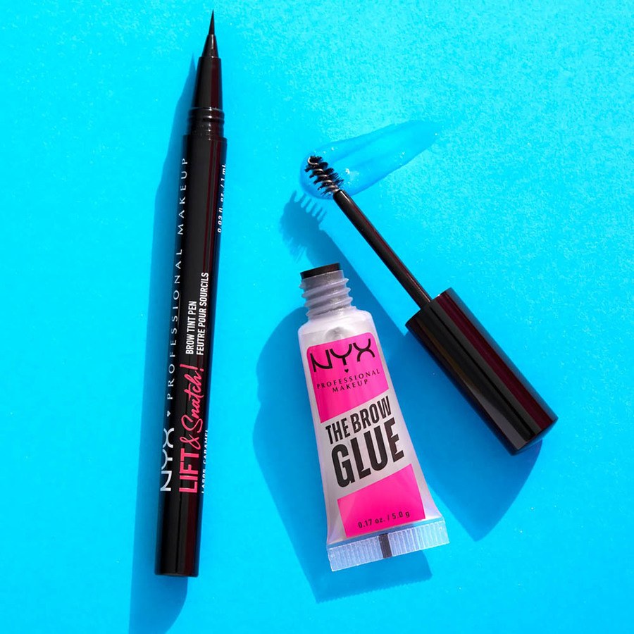 NYX Professional Makeup Lift & Snatch! Brow Tint Pen  Ash Brown + NYX Professional Make Up The Brow Glue Clear