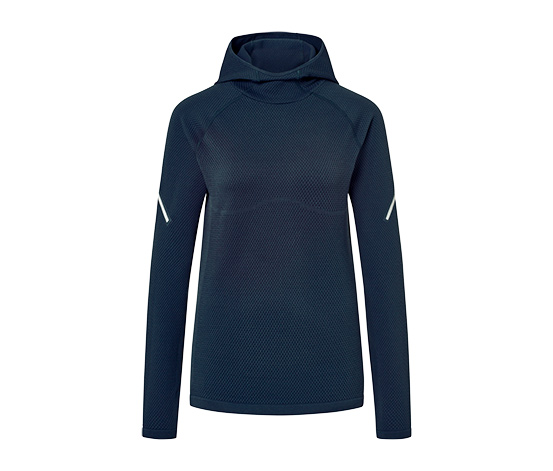Seamless-Funktionslaufshirt mit Kapuze